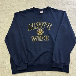 Vtg 90s US Navy Sweatshirt Adult XL Soffe Crewneck Blue